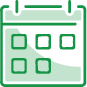 green icon of a calendar