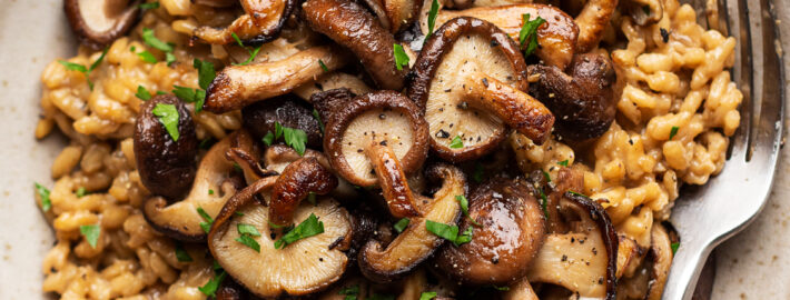 vegan mushroom risotto