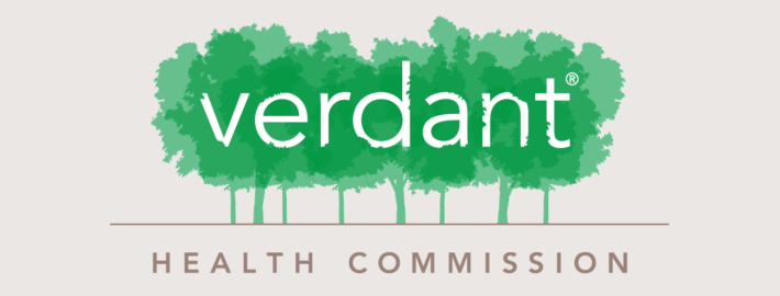 verdant health commission logo green tree with words verdant in canopy